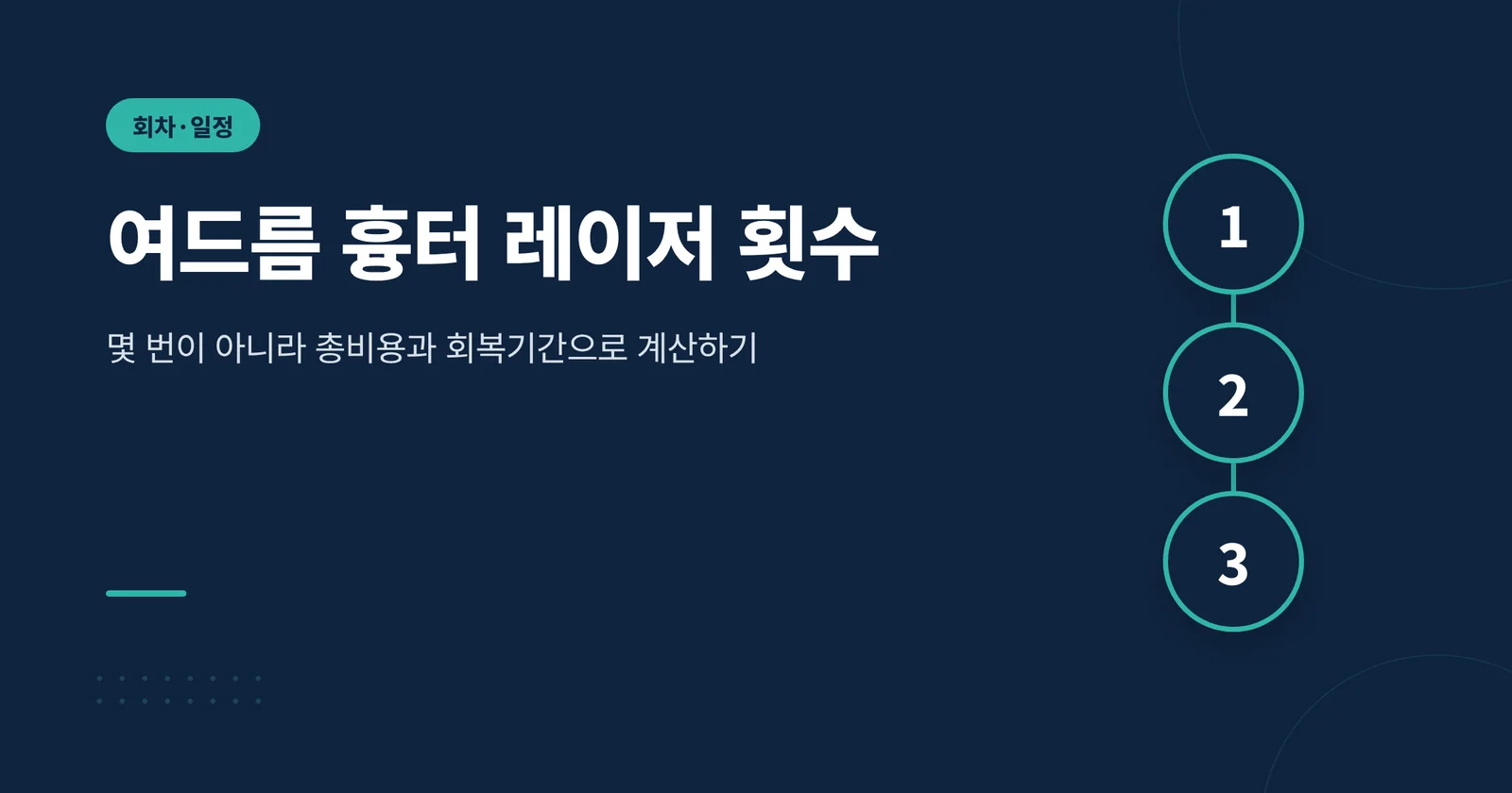 여드름 흉터 레이저 횟수
